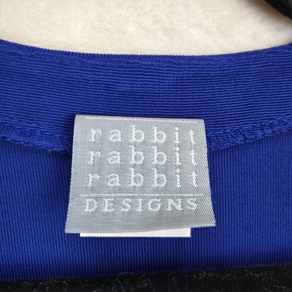 Rabbit Rabbit Rabbit Designs Slinky Cardigan‎ Blue Button Front Office Elegant - Picture 2 of 9